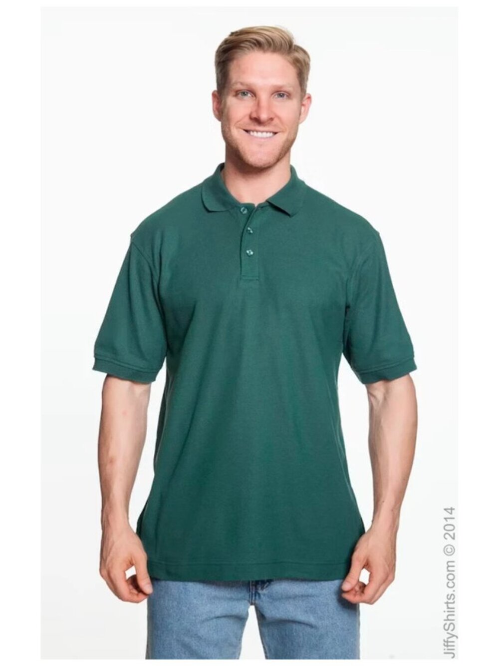 Harriton Men's Blend-Tek Hunter Green Polo
